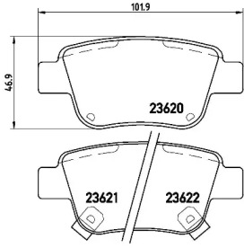 Комплект гальмівних колодок з 4 шт. дисків Brembo P83047