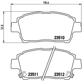 Комплект гальмівних колодок с 4 шт. дисків Brembo P83051