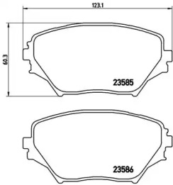 Комплект гальмівних колодок с 4 шт. дисків Brembo P83055