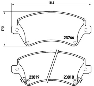 Комплект гальмівних колодок с 4 шт. дисків Brembo P83064