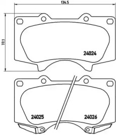Комплект гальмівних колодок с 4 шт. дисків Brembo P83066