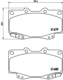 Комплект гальмівних колодок з 4 шт. дисків Brembo P83069