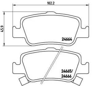 Комплект гальмівних колодок з 4 шт. дисків Brembo P83080