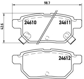 Комплект гальмівних колодок с 4 шт. дисків Brembo P83083