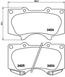 Комплект гальмівних колодок с 4 шт. дисків Brembo P83102