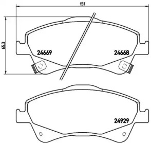 Комплект гальмівних колодок з 4 шт. дисків Brembo P83109
