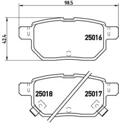 Комплект гальмівних колодок з 4 шт. дисків Brembo P83133