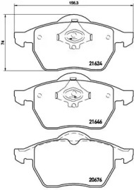 Комплект гальмівних колодок з 4 шт. дисків Brembo P85036