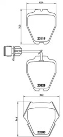 Комплект гальмівних колодок з 4 шт. дисків Brembo P85054