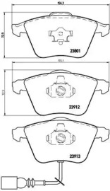 Комплект гальмівних колодок с 4 шт. дисків Brembo P85079