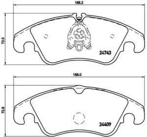 Комплект гальмівних колодок з 4 шт. дисків Brembo P85098
