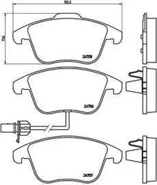 Комплект гальмівних колодок с 4 шт. дисків Brembo P85113