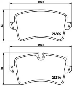 Комплект гальмівних колодок с 4 шт. дисків Brembo P85119
