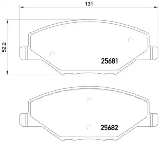 Комплект гальмівних колодок з 4 шт. дисків Brembo P85121