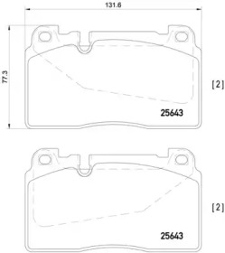 Комплект гальмівних колодок з 4 шт. дисків Brembo P85123