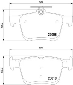 Комплект гальмівних колодок з 4 шт. дисків Brembo P85125