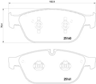 Комплект гальмівних колодок з 4 шт. дисків Brembo P85128