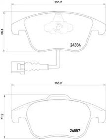 Комплект гальмівних колодок з 4 шт. дисків Brembo P85130