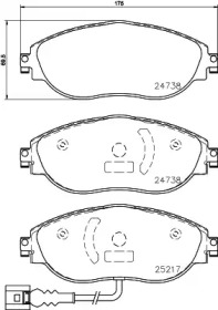 Комплект гальмівних колодок з 4 шт. дисків Brembo P85144