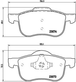 Комплект гальмівних колодок с 4 шт. дисків Brembo P86016