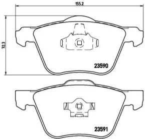 Комплект гальмівних колодок с 4 шт. дисків Brembo P86022