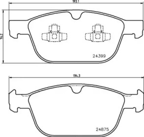 Комплект гальмівних колодок с 4 шт. дисків Brembo P86023