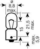 Автолампа Osram (T4W 12V BA9s) 3893