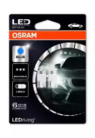 (к/т 2 шт) Лампа світлодіодна Osram (12V W5W 1W 6700K) 2850BL-02B