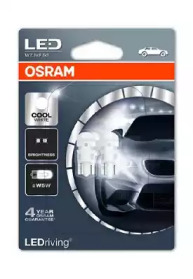(к/т 2 шт) Лампа світлодіодна Osram LED (1W 12V W5W) 2880CW-02B
