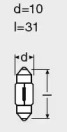Автолампа Osram (10W 12V SV8,5 10,5x31) 6438