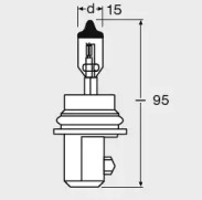 Автолампа Osram (HB5 12V 65/55W PX29T) 9007