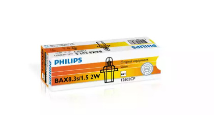 Автолампа Philips 12V 2W BAX8,3S/1,5 BLUE 12602 CP