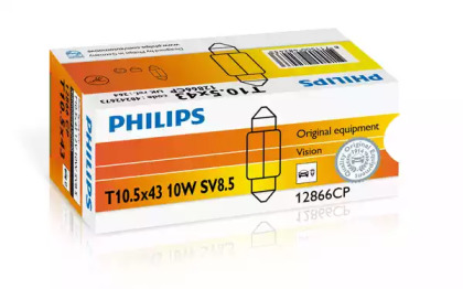 Автолампа Philips 12V 10W SV8.5 T10,5x42 12866 CP