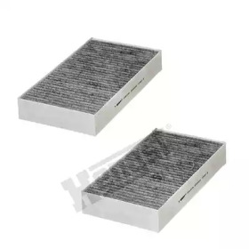 Фільтр салону MB ML-class (W164)/GL-class (X164) 05-12 (вугільний) (к-кт 2шт.) HENGST FILTER E2912LC01-2