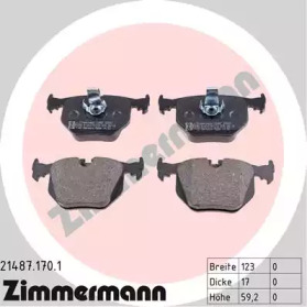 Колодки гальмівні (задні) BMW 3/5/X3/X5 97- (Ate-Teves) ZIMMERMANN 21487.170.1