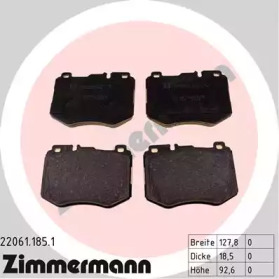 Колодки гальмівні (передні) MB C-class (W205)/E-class (W213) 14- (Brembo) ZIMMERMANN 22061.185.1