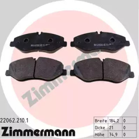 Колодки гальмівні (передні) MB Vito (W447) 14- (Brembo) ZIMMERMANN 22062.210.1