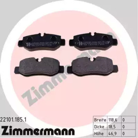 Колодки гальмівні (задні) MB Vito (W447) 14- (Brembo) ZIMMERMANN 22101.185.1
