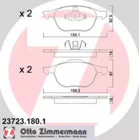 Колодки гальмівні (передні) Ford C-Max/Focus/Mazda 3/5 03- (Ate-Teves) ZIMMERMANN 23723.180.1
