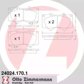 Колодки гальмівні (передні) Toyota Land Cruiser 02-/Mitsubishi Pajero IV 06- (Sumitomo) ZIMMERMANN 24024.170.1