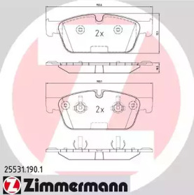 Колодки гальмівні (передні) MB M-class (W166)/GL-class (X166) 11- (Ate-Teves) ZIMMERMANN 25531.190.1