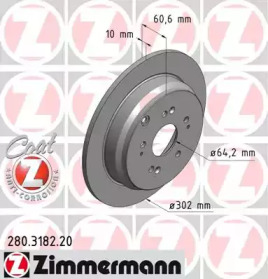 Диск гальмівний  (задній) Honda CR-V IV 12-16 (302x10) ZIMMERMANN 280.3182.20