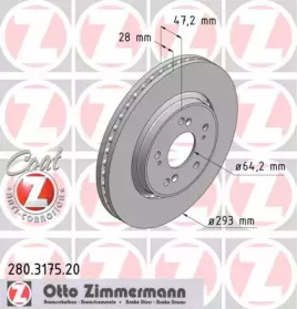 Тормозной диск COAT Z ZIMMERMANN 280.3175.20