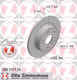 Тормозной диск COAT Z ZIMMERMANN 280.3177.20