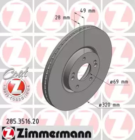 Тормозной диск COAT Z ZIMMERMANN 285.3516.20