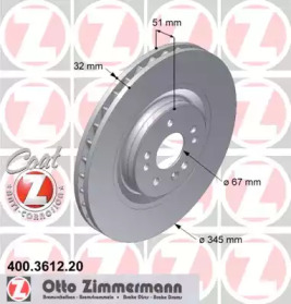 Тормозной диск COAT Z ZIMMERMANN 400.3612.20