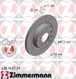 Диск гальмівний (задній) Opel Signum/Vectra C 02-09 (278х12) ZIMMERMANN 430.1497.20