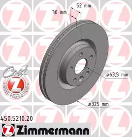 Диск гальмівний (передній) Land Rover Discovery Sport/Range Rover Evoque 2.0/2.2D 11- (325x30) ZIMMERMANN 450.5210.20