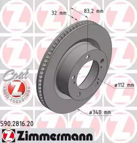 Тормозной диск COAT Z ZIMMERMANN 590.2816.20