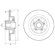 Диск гальмівний (задній) Renault Clio III 08-14 (300х11) (+ABS) (з підшипником) DELPHI BG9133RS